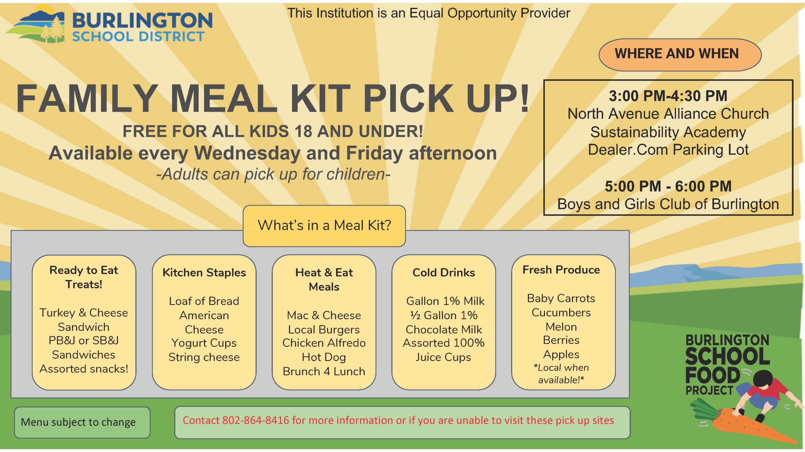 Flier-Meal Kit Pick up Locations Flier-Meal Kit Pick up Locations