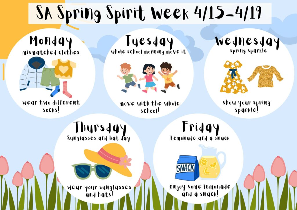 Enjoy SA Spring Spirit Week!!
