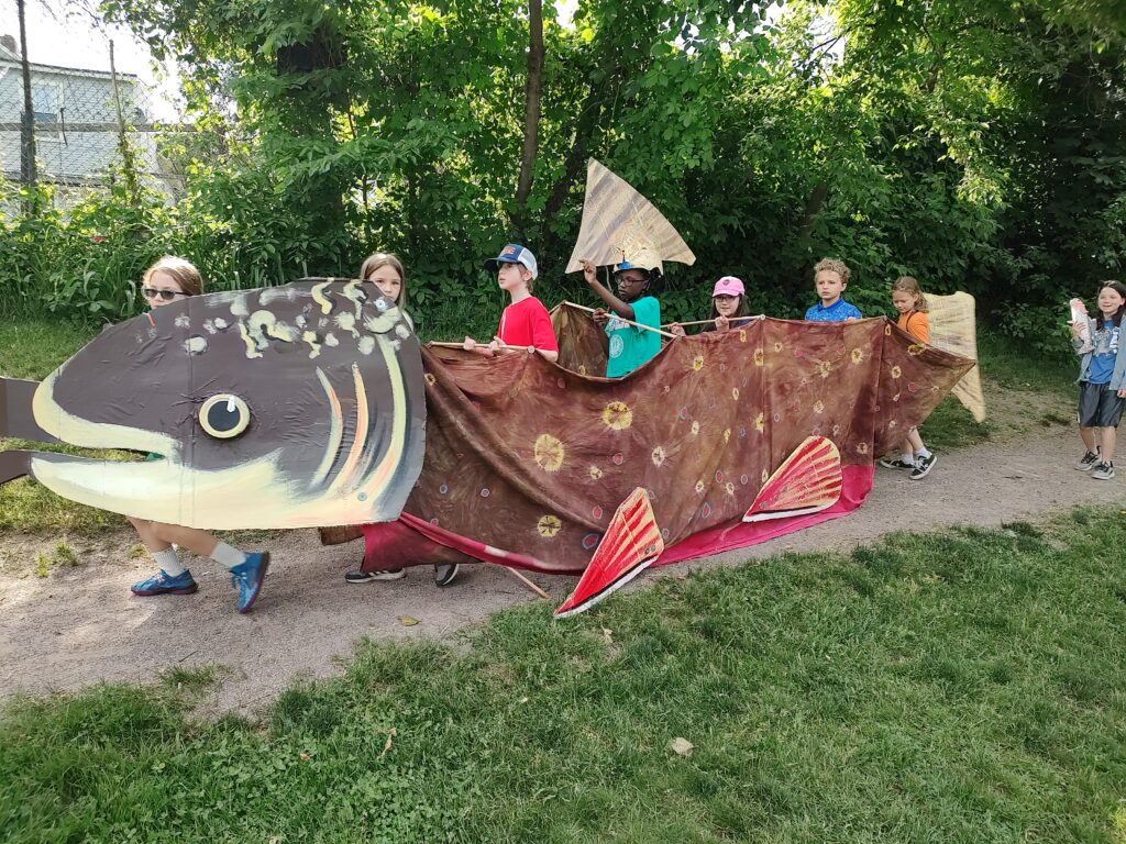 Students in the Trout parade.