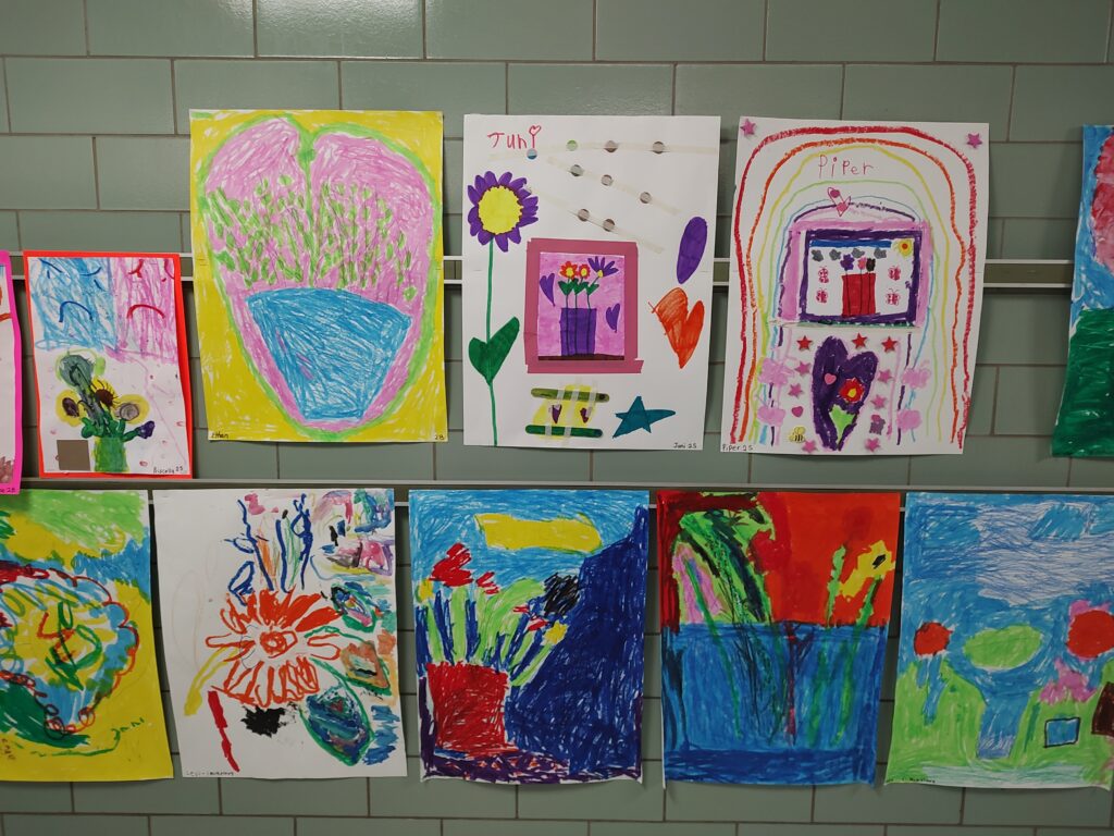 2nd grade floral inspirations in 2D.