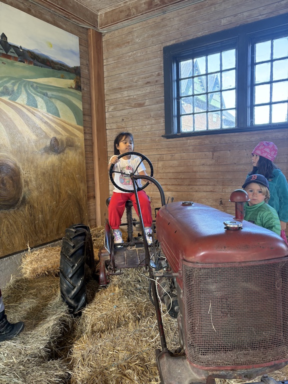 Driving the tractor